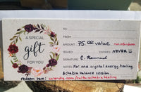 Crystal Energy Healing gift certificate
