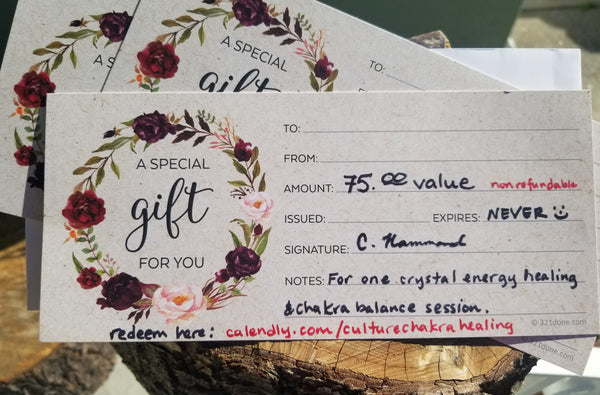 Crystal Energy Healing gift certificate